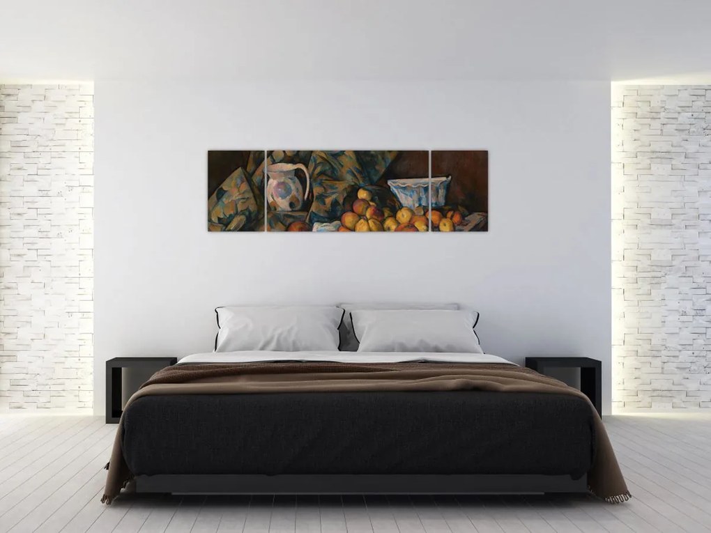 Obraz - Paul Cézanne, Still Life with Apples and Peaches, reprodukcje (170x50 cm)