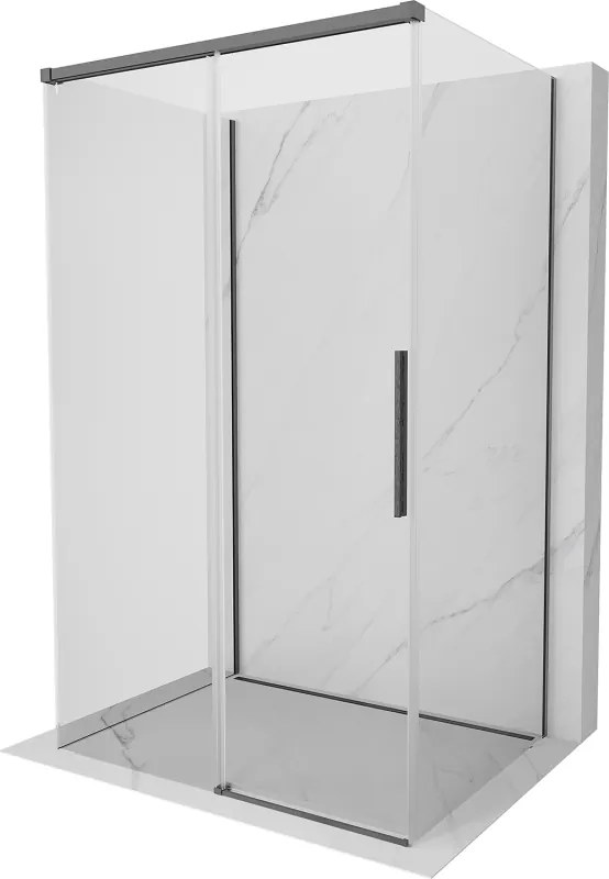 Mexen Rox-3S kabina prysznicowa 3-ścienna rozsuwana 135 x 95 cm, transparent, gun gray szczotkowany - 8C2-135-095-66-00-3S