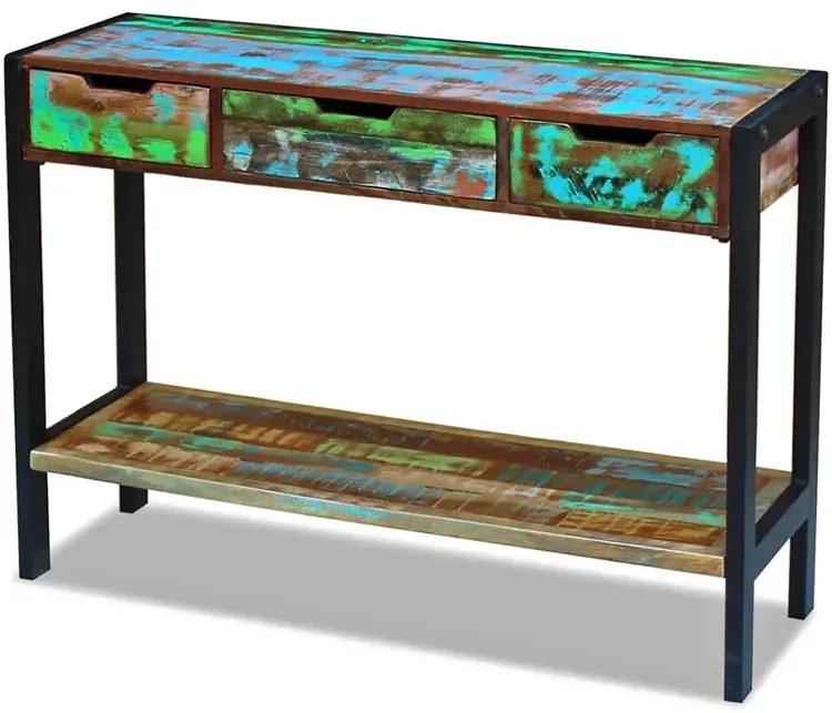 Drewniana konsola z szufladami H6-M69