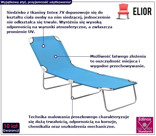 Turkusowy leżak jednoosobowy - Dezzo