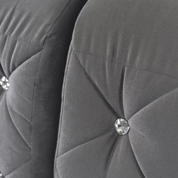 Sofa Rozkładana z Funkcją Spania VIVO Dwuosobowa Szara Glamour do Salonu