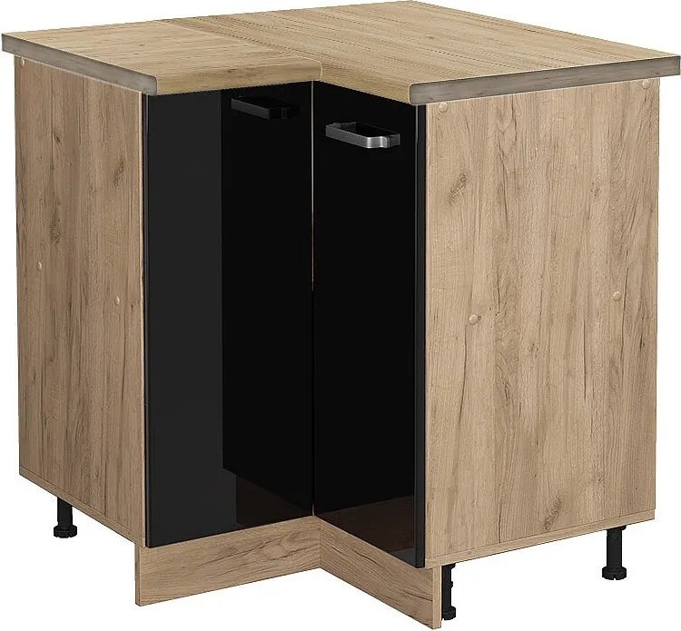 Szafka narożna czarny wysoki połysk 75.6x60x81.6 r-line