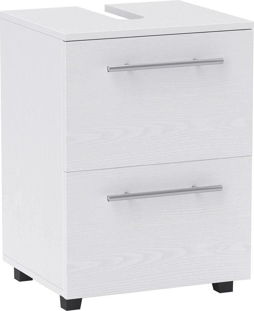 HOMCOM Szafka łazienkowa pod umywalkę z szufladą, Kompaktowa, Płyta wiórowa, Biała