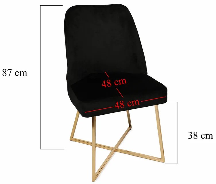 Zestaw krzeseł do jadalni Madrid Black, 4 szt.