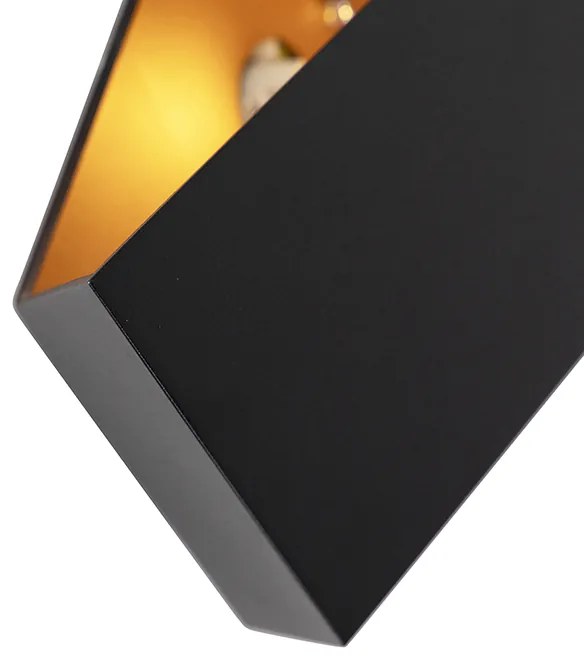 Designerska lampa ścienna czarna ze złotem - FoldDesignerski Oswietlenie wewnetrzne