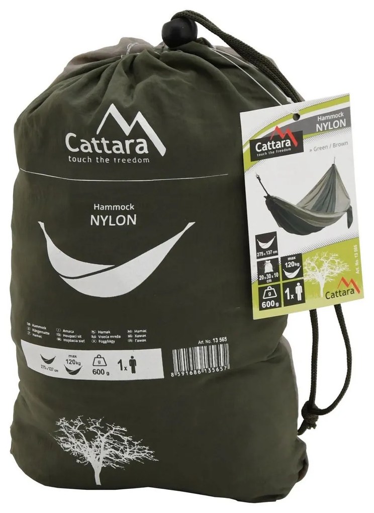 Cattara Hamak Nylon zielony, 275 x 137 cm