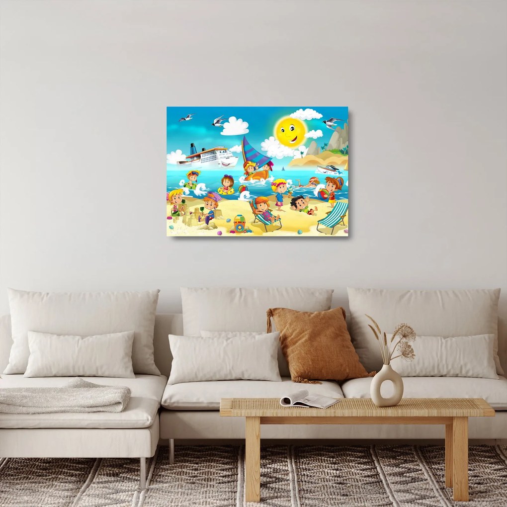 Obraz na szkle - Dzień na plaży (70x50 cm)