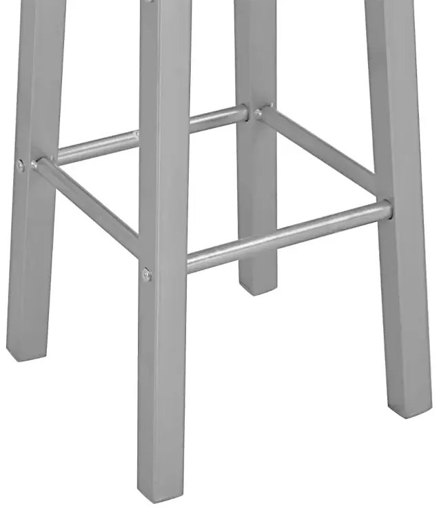 Srebrne metalowe dwa stołki barowe W2-Z65