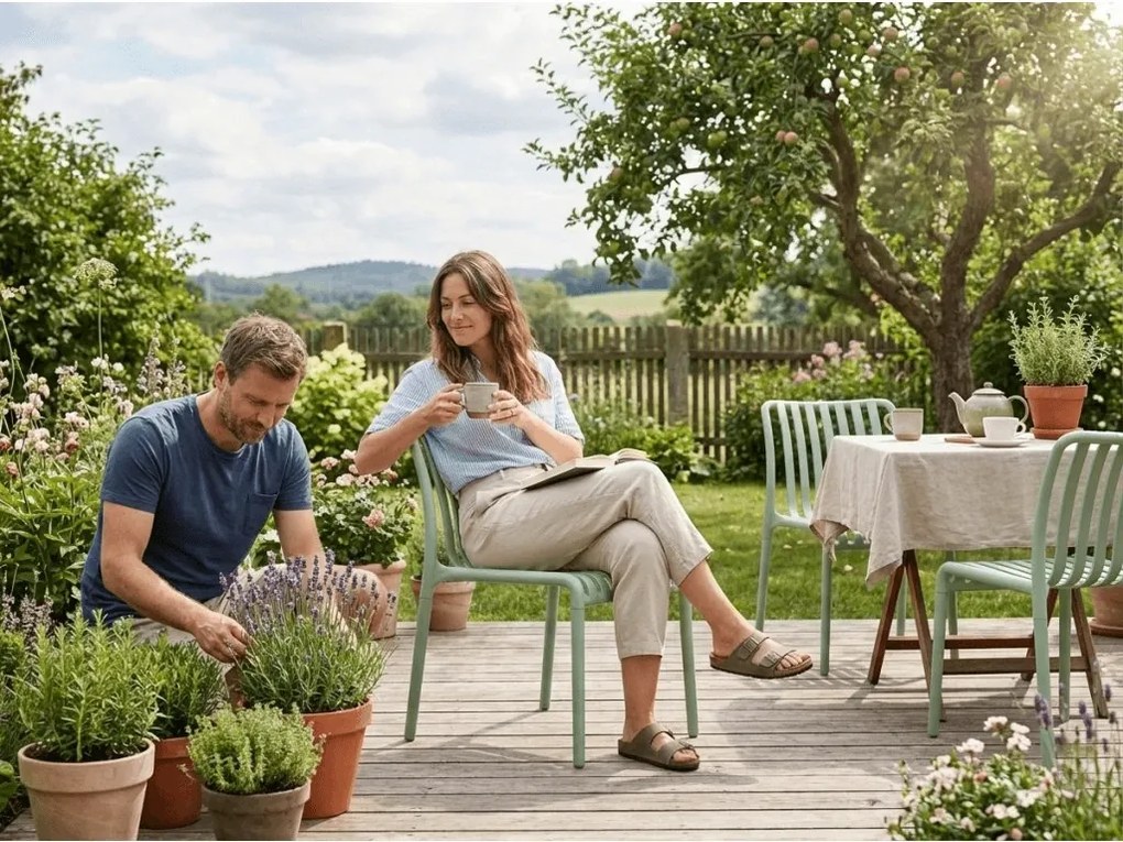 Plastikowe krzesło TREGO, zielone