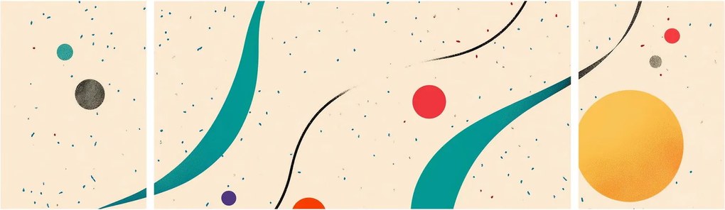 Obraz - Minimalistyczna kolorowa ilustracja (170x50 cm)