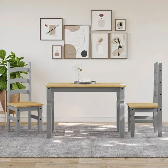 Klasyczny drewniany stół szary + miodowy brąz 30x12x4 W1-P49