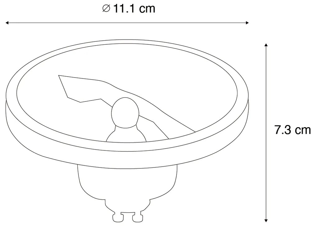 Zestaw 5 Lampa LED GU10 ściemnialna AR111 biała 11W 810 lm 2700K