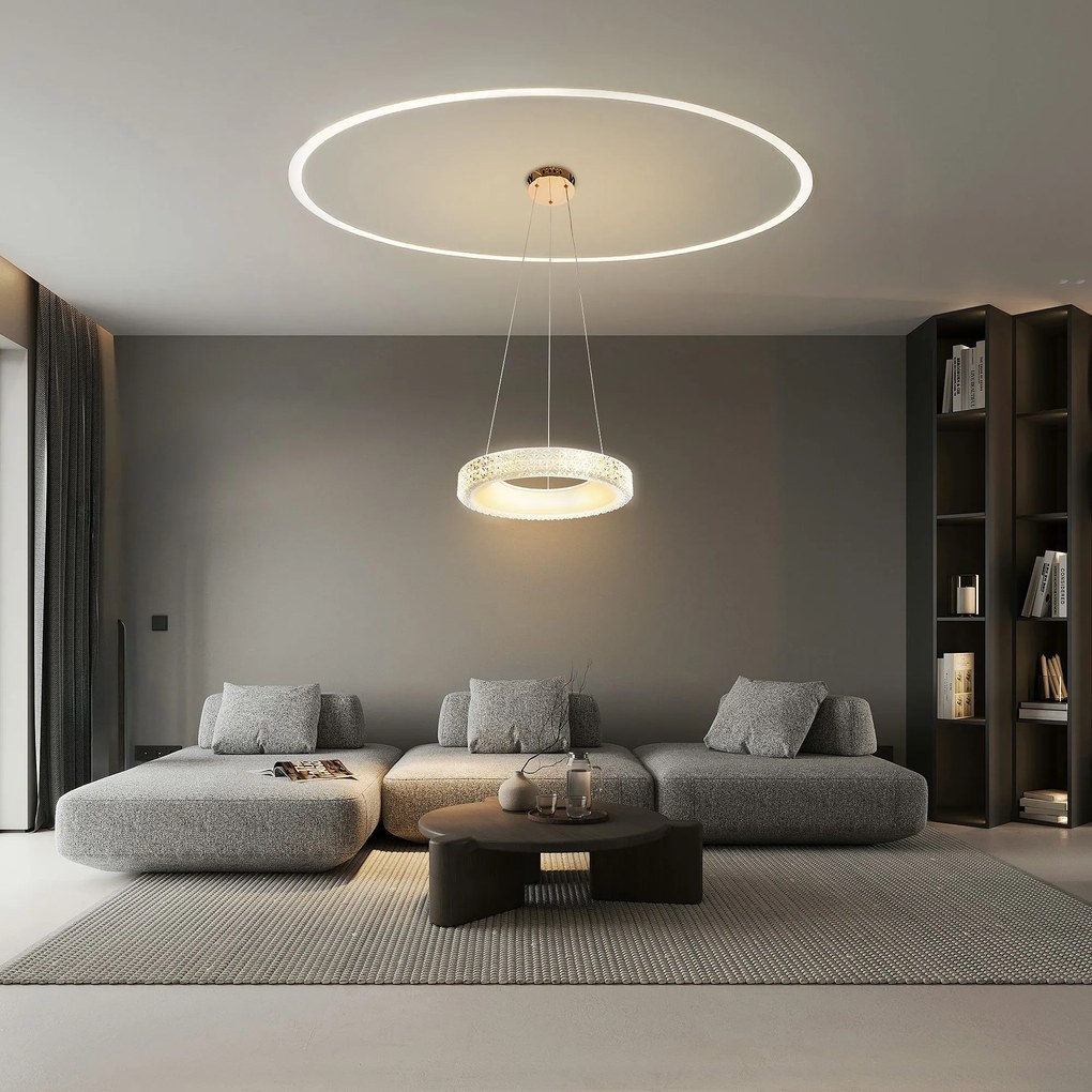 LAMPA WISZĄCA LED MS001-CP Różowe Złoto 40cm
