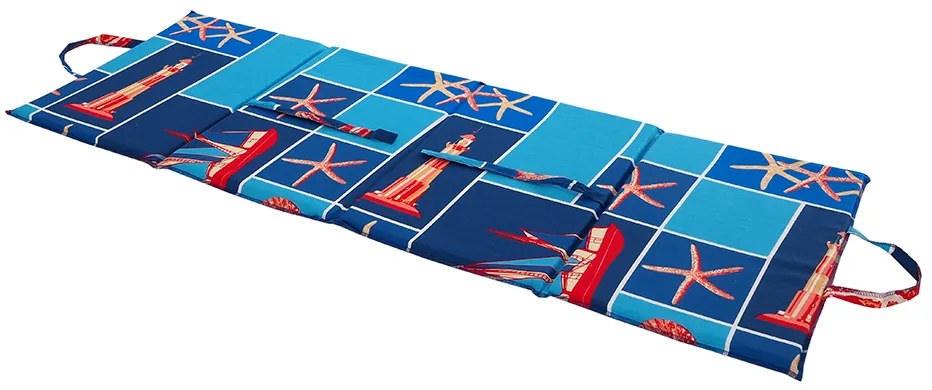 Leżak plażowy LATARNIA MORSKA 137x49 cm, niebieski