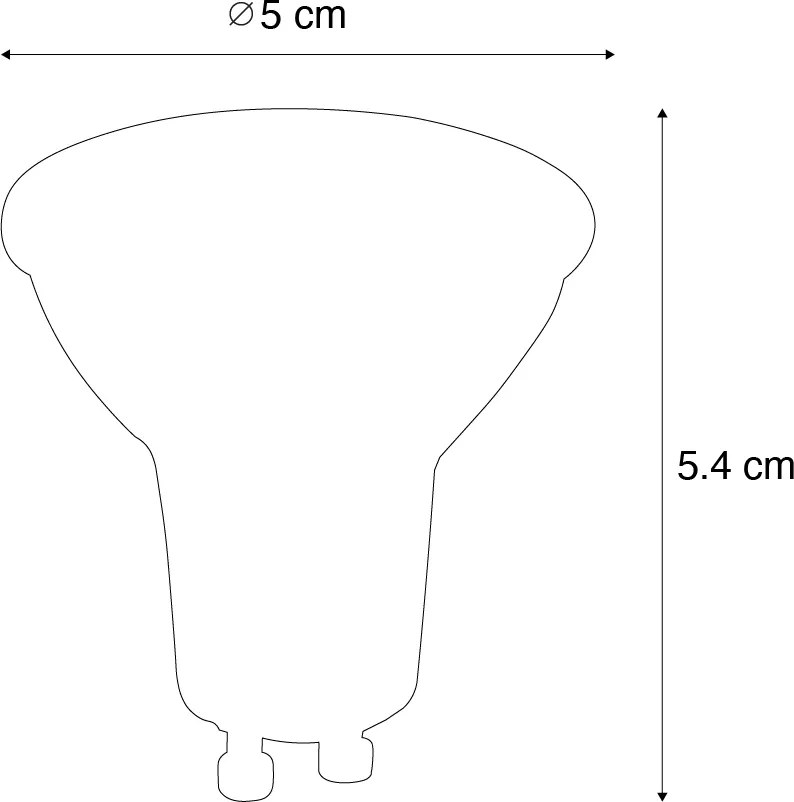 Zestaw 5 żarówek LED GU10 z możliwością ściemniania, czarne, 6W, 500lm, 2700K