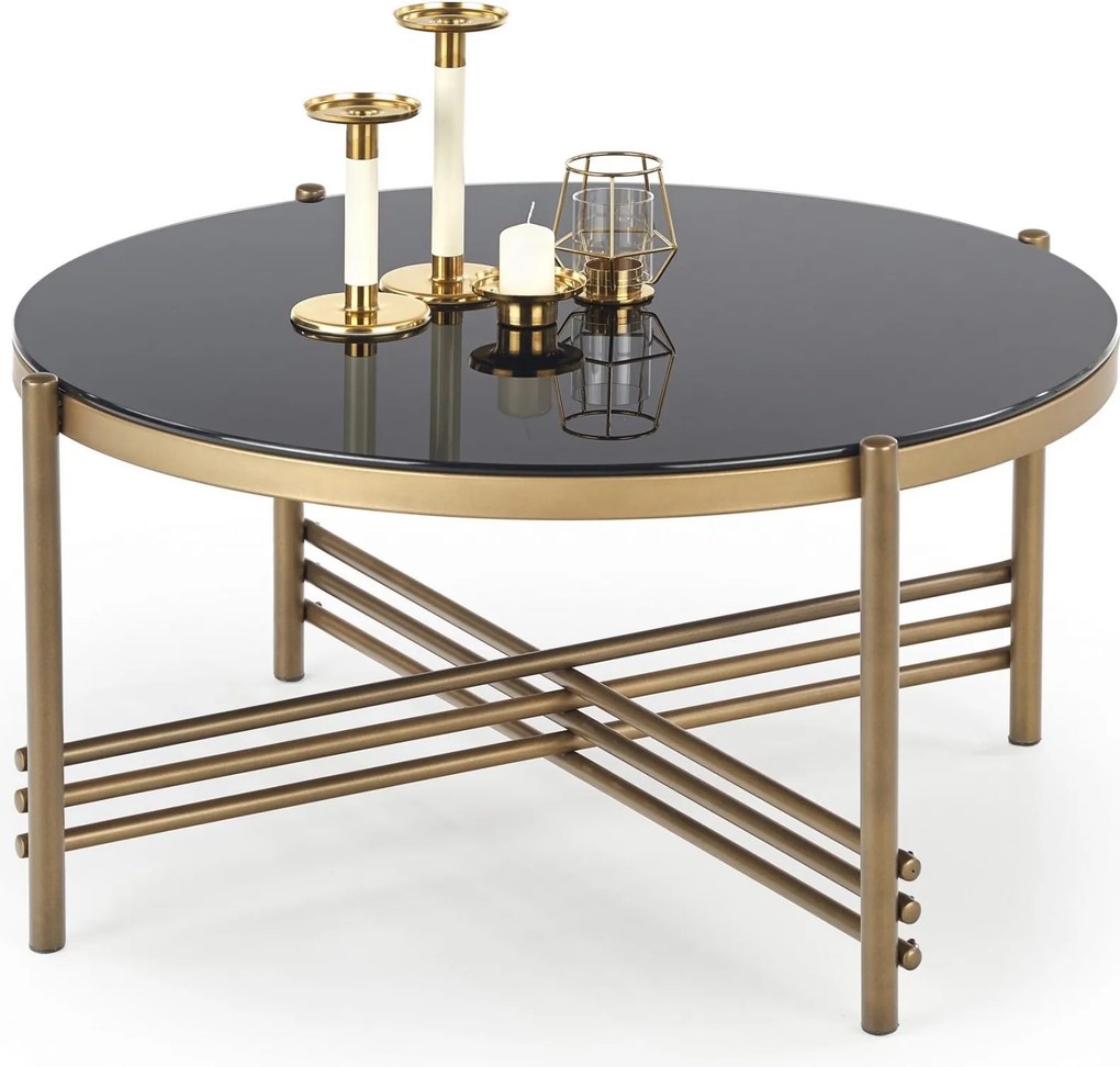 Stolik do salonu na złotym stelażu Ismena