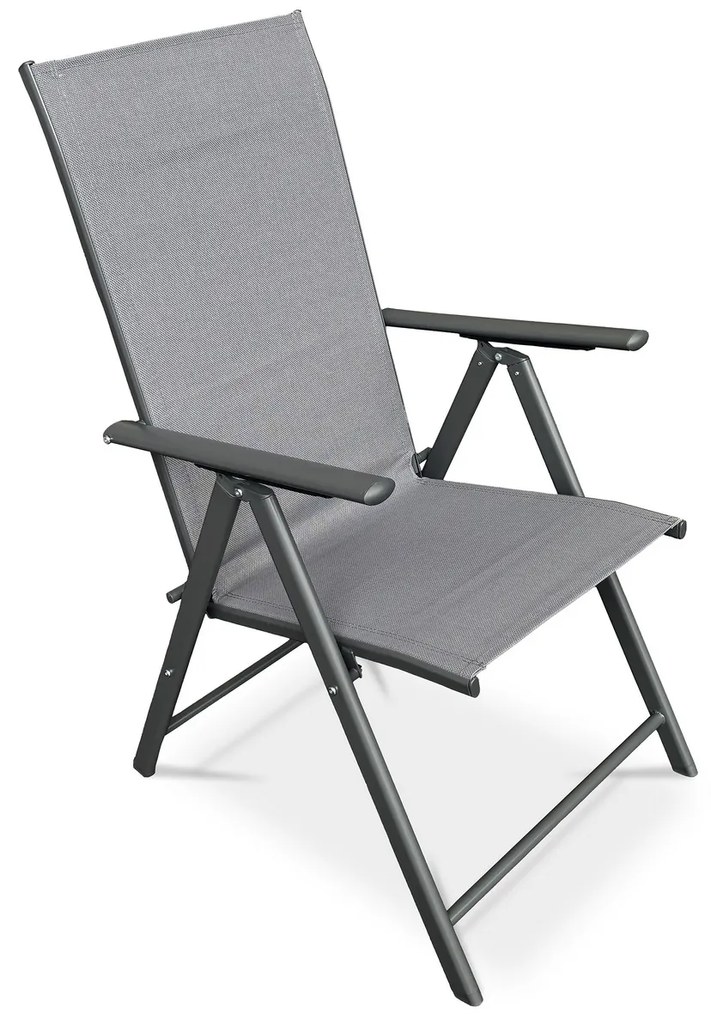 Autronic Krzesło ogrodowe metal, tekstyl, szary, AZC-S1 116 GREY