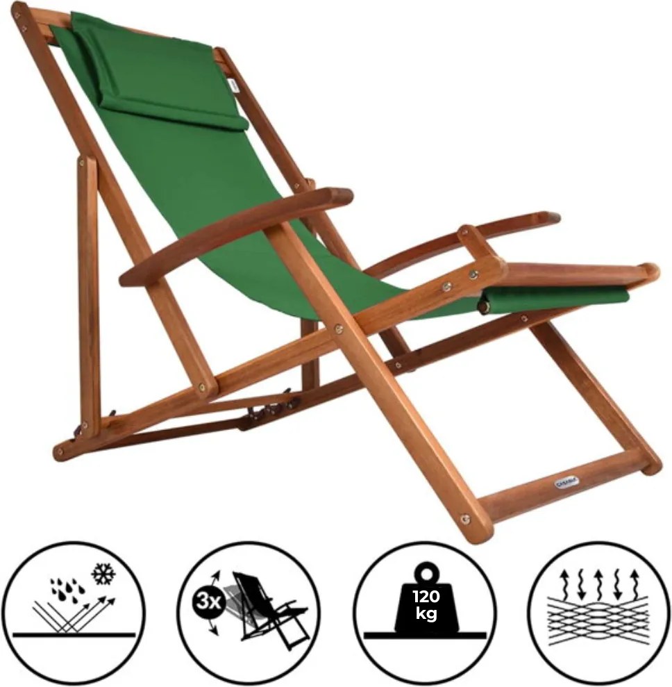 Leżak ogrodowy SIENA, 60x94cm, zielona Casaria