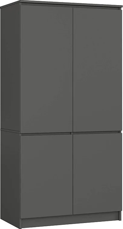 Szafa AKORD S90 4 drzwi Grafit Szary 90x51x180 cm