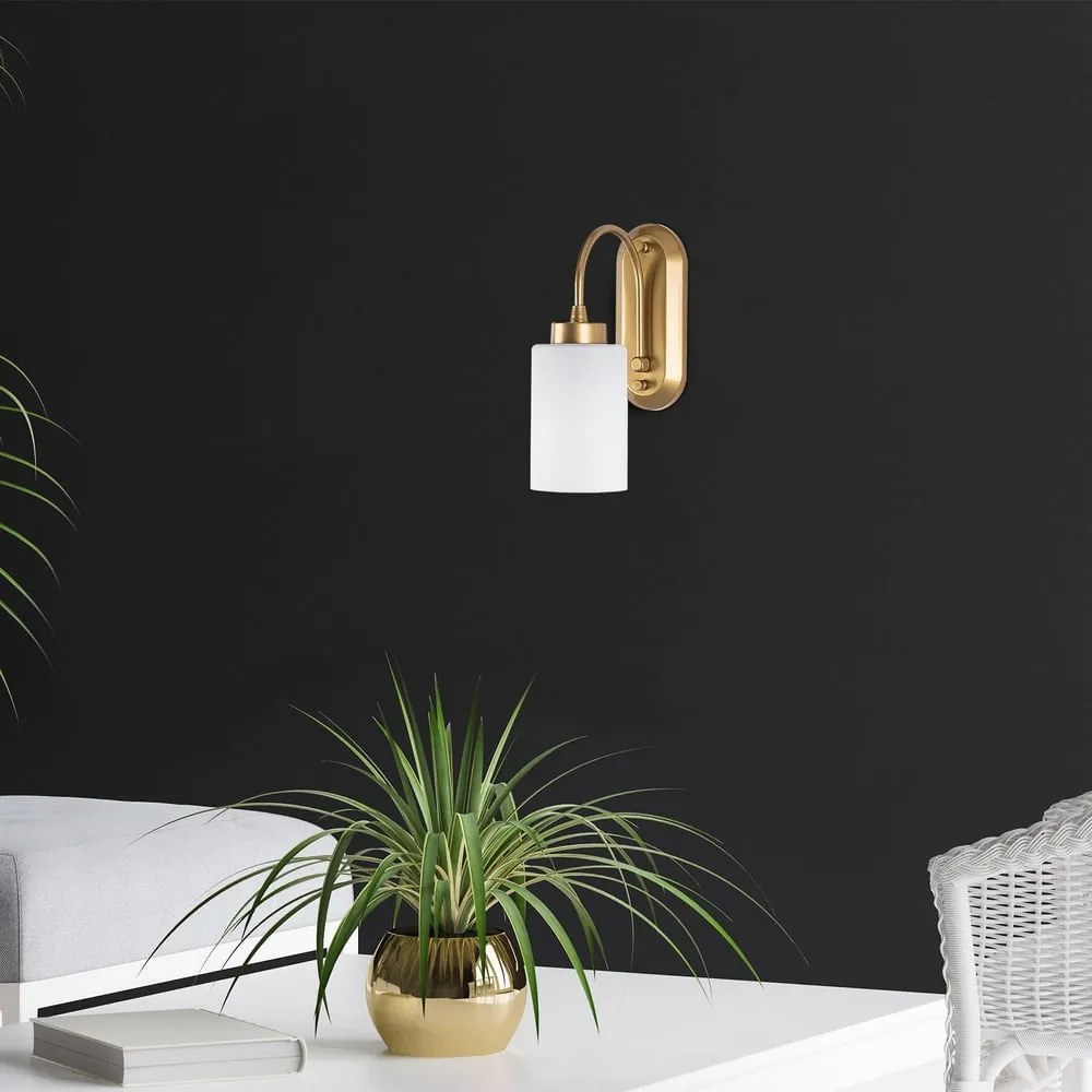 Biały/w kolorze złota kinkiet ø 10 cm Hemikilo – Opviq lights