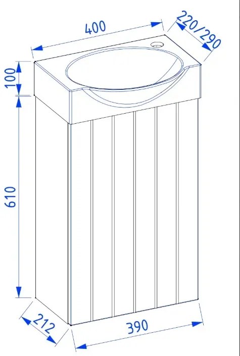 Zestaw Szafka z umywalką DIA 40 cm granatowy półmat KROFAM