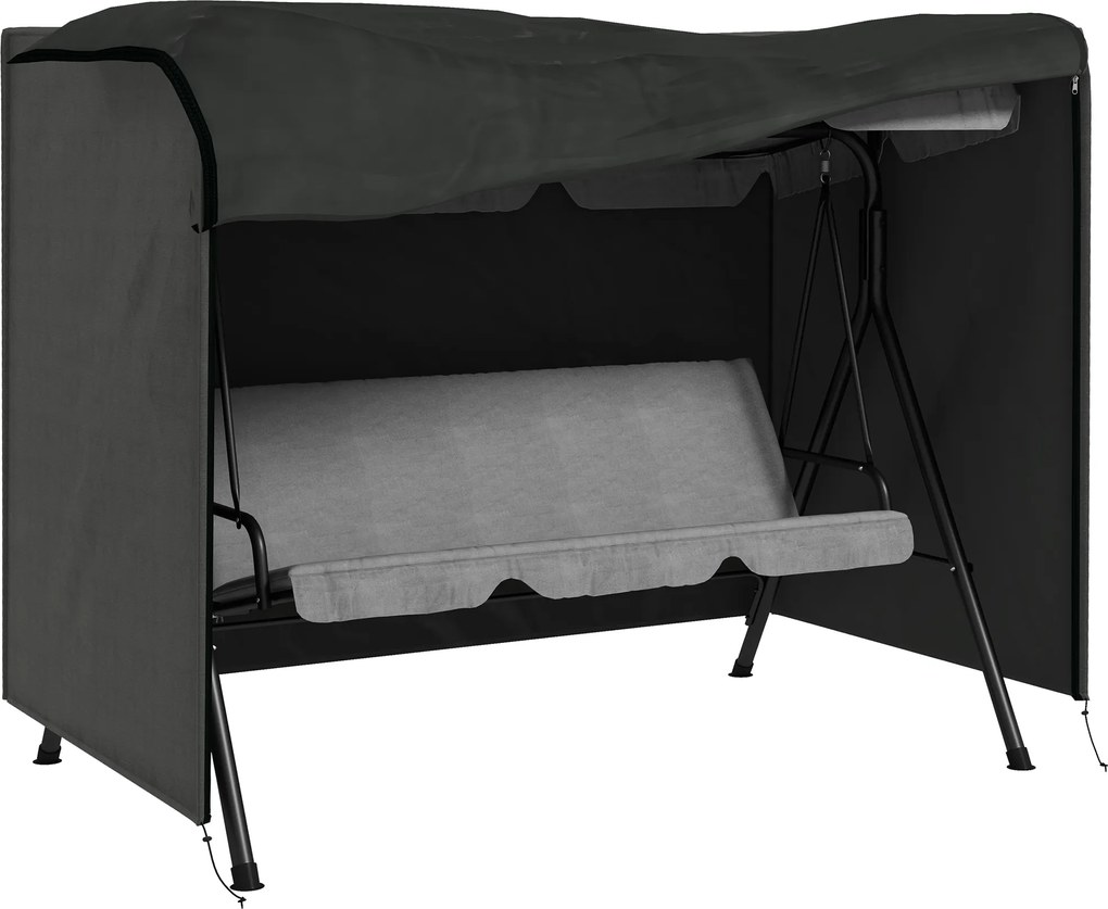 Outsunny Pokrowiec na Huśtawkę Ogrodową, Odporny na Warunki Pogodowe, 205 x 124 x 164 cm, Ciemnoszary