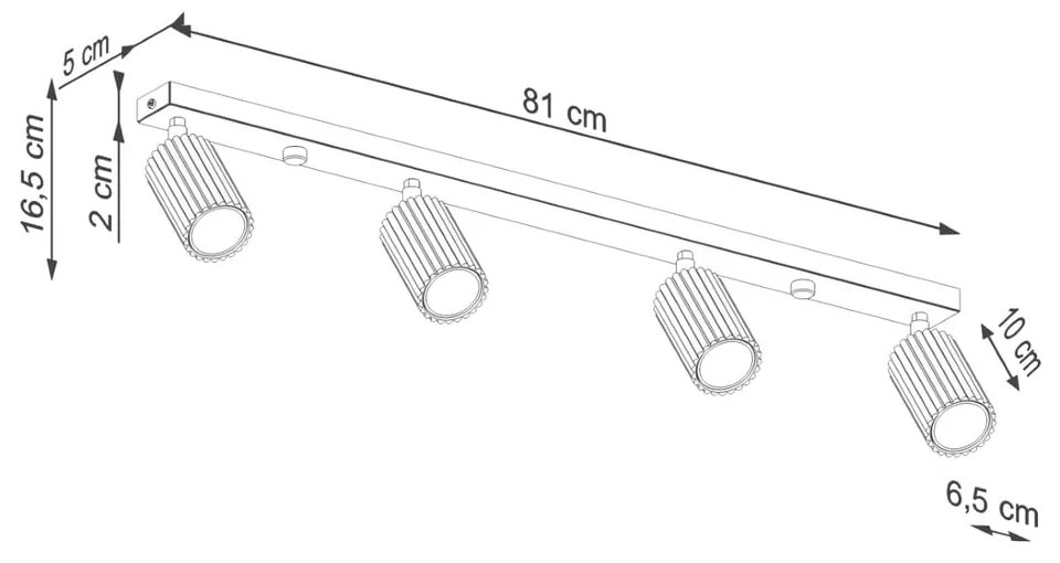 Ceglasta lampa sufitowa 6,5x81 cm Gleam – Nice Lamps