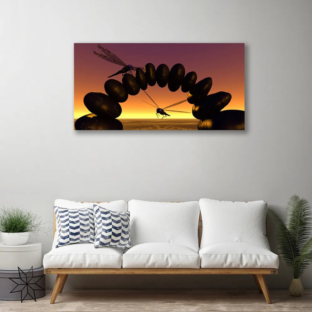 Duży obraz na płótnie Taniec Ważek nad Wodą