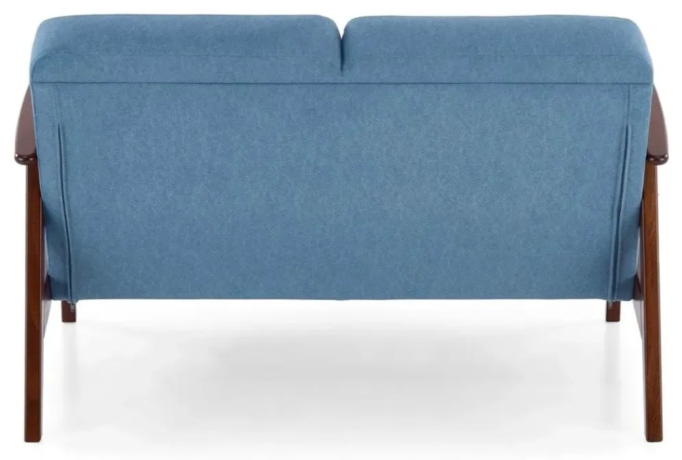 Sofa MILANO 2S niebieska/orzech dwuosobowa HALMAR