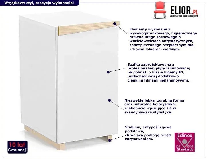 Skandynawska szafka pod biurko komputer W8-Z58