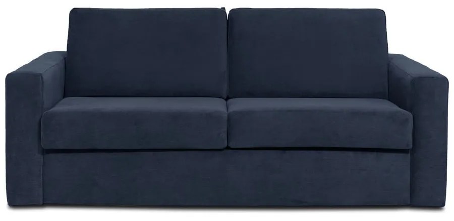 Ciemnoniebieska sztruksowa sofa rozkładana Scandic Elbeko