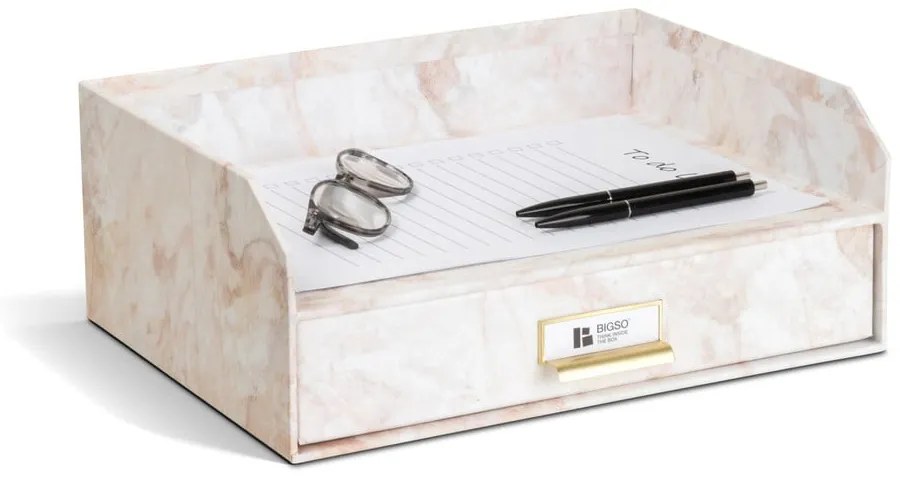 Kartonowy organizer na dokumenty z szufladką Walter Paper Laminate – Bigso