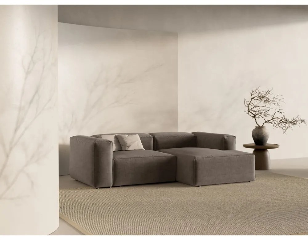 Brązowy narożnik (prawostronny/z szezlongiem) Bergamo – Cosmopolitan Design