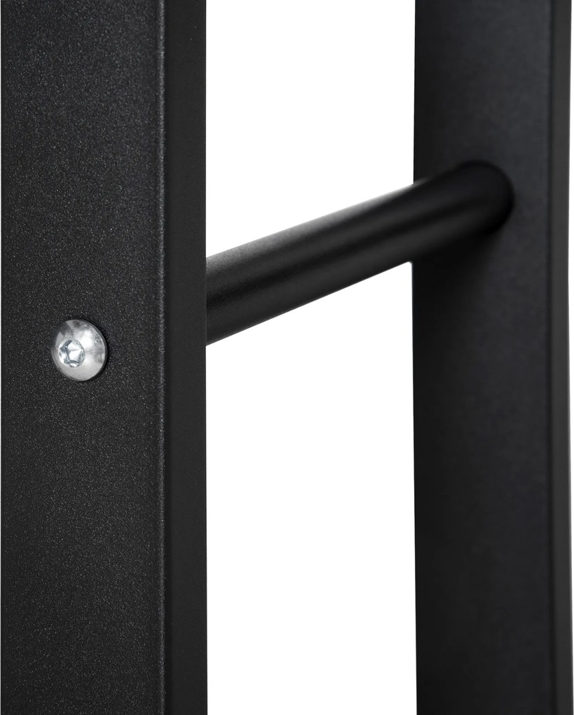 HOMCOM Stojak na drewno kominkowe Półka na drewno Pojemnik na drewno opałowe 100 kg Stal Czarny dł. 40 x szer. 25 x wys. 100 cm