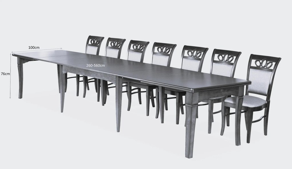 Stół rozkładany GRANDE Brązowy do Salonu Jadalni 260-560 x 100 x 76 cm, Prostokątny