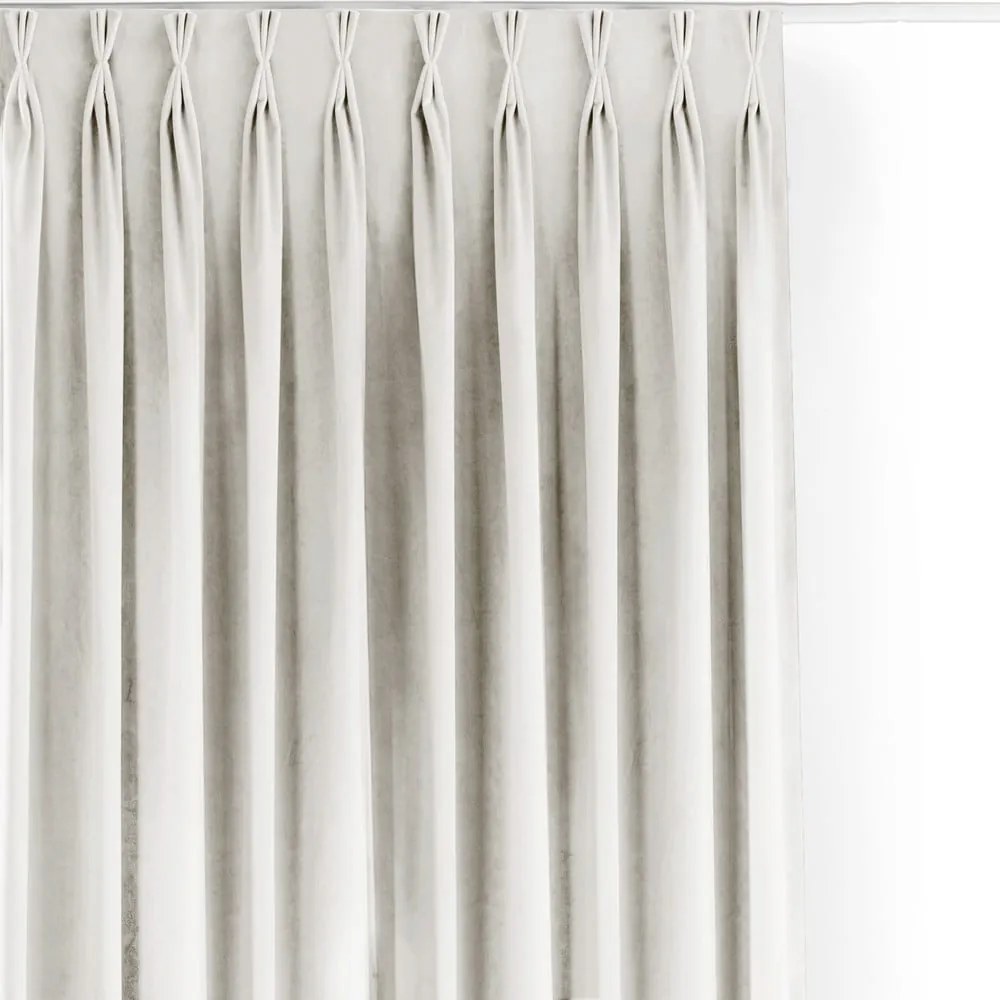 Kremowa aksamitna zasłona częściowo zaciemniająca (dimout) 400x175 cm Velto – Filumi