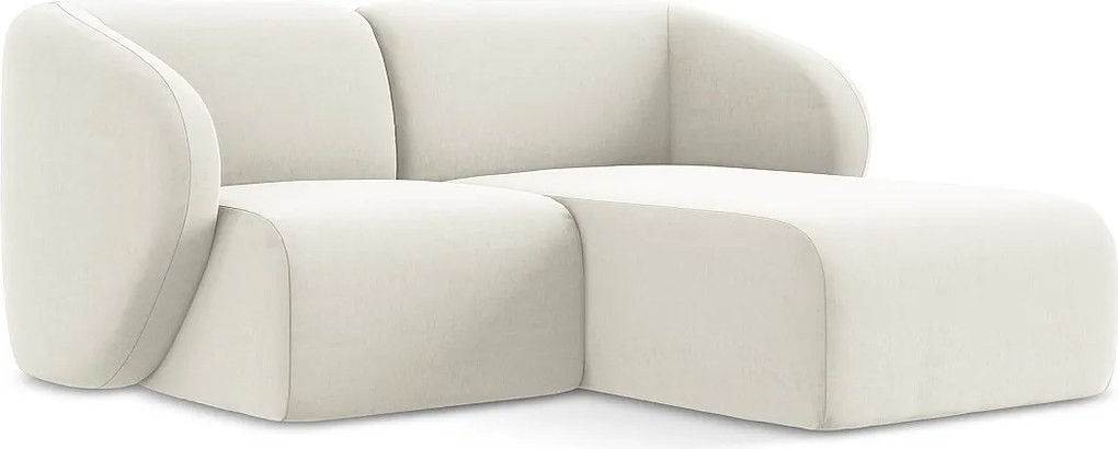 Narożnik prawostronny - z tkaniny welwetowej - jasny beż - LANI