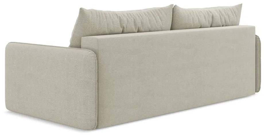 Kremowa rozkładana/ze schowkiem sofa 216 cm Nanea – Makamii