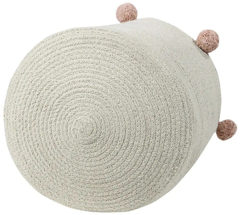 Kremowy tekstylny dziecięcy kosz na zabawki ø 30x30 cm Bubbly – Lorena Canals
