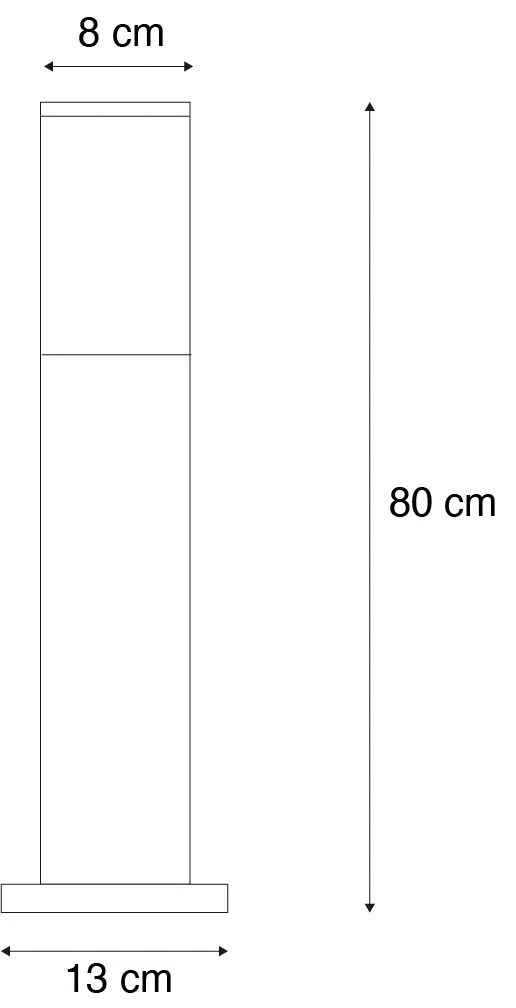 Zewnetrzna Nowoczesna lampa podłogowa zewnętrzna stalowa z nadrukiem drewna 45 cm IP44 - Malois Nowoczesny Oswietlenie zewnetrzne