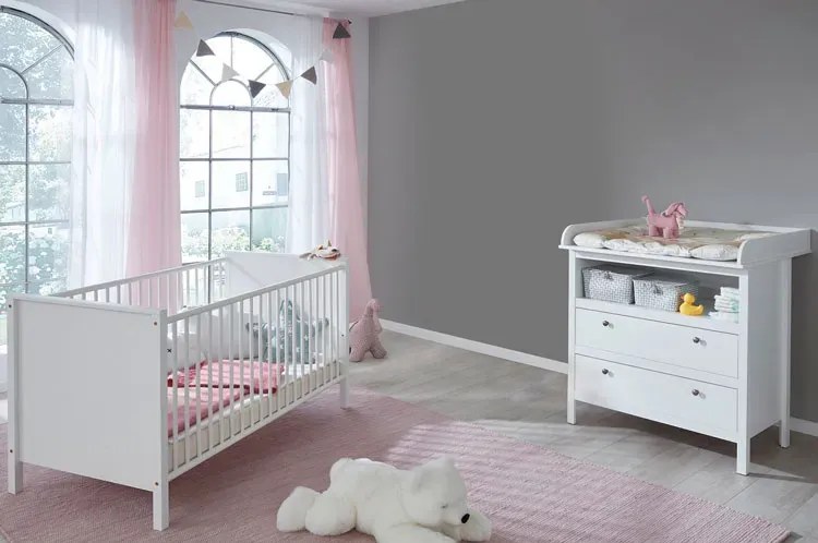 Komplet białych mebli do pokoju niemowlaka A0-R65