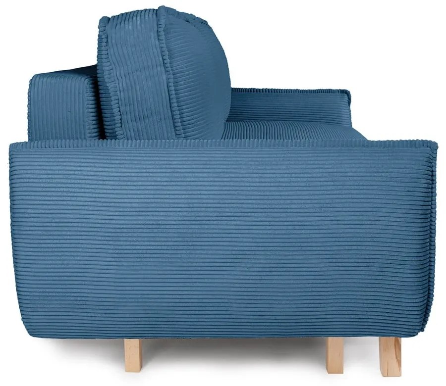 Niebieska sztruksowa rozkładana sofa 218 cm Tori – Bonami Selection