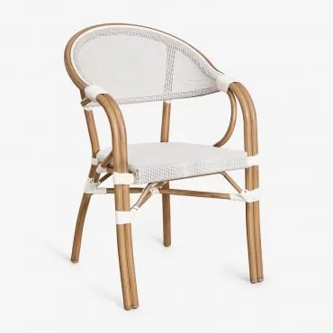 Krzesło Do Jadalni Brielle Bistro Stackable Aluminum Z Podłokietnikami Gardenia Biel - Sklum