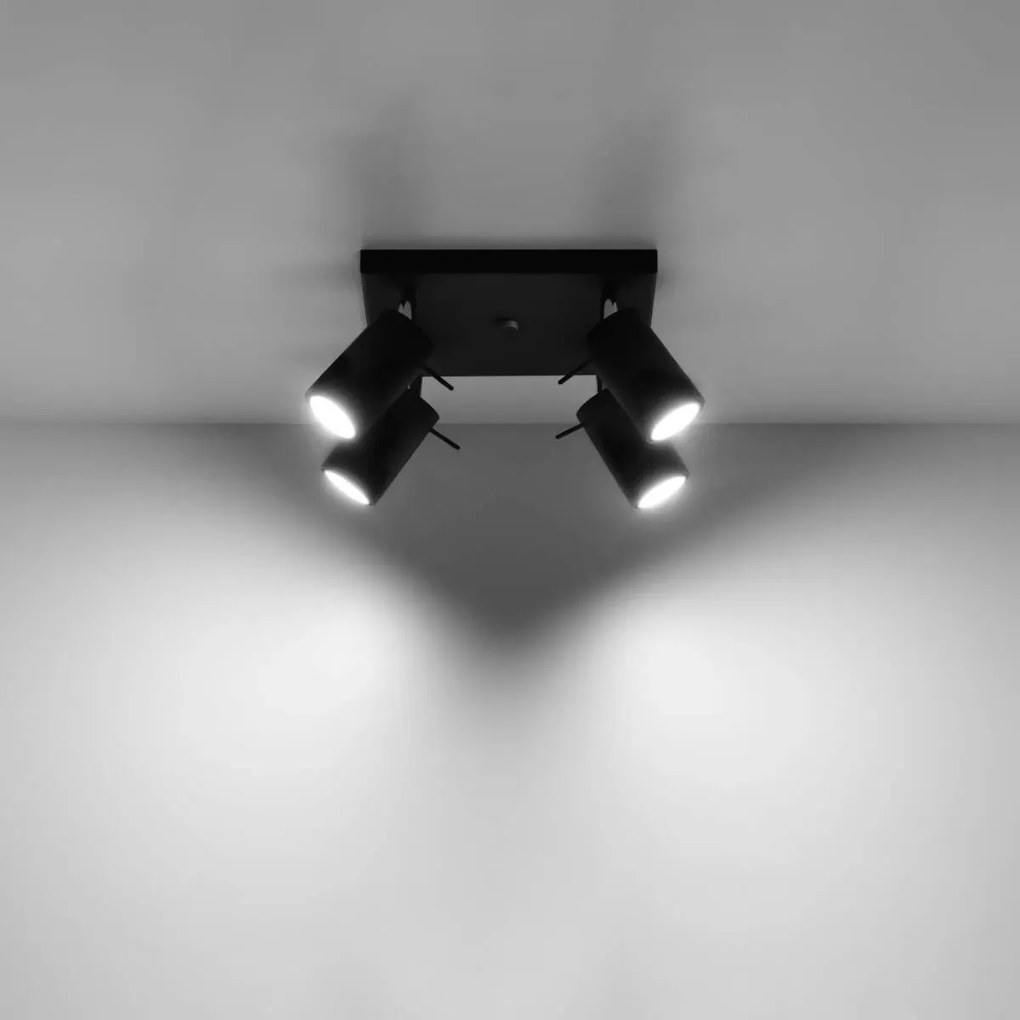 Plafon RING 4 czarny SOLLUX  LIGHTING
