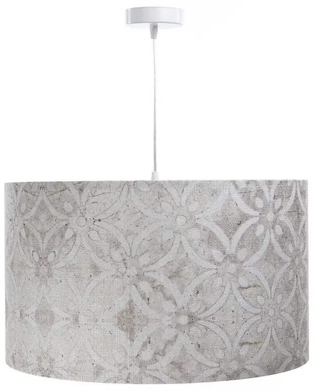 Szaro srebrna lampa wisząca z ozdobnym abażurem 17X S363 M7-B48