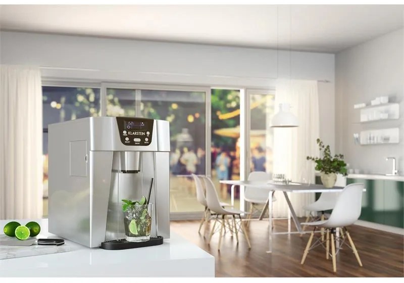 Klarstein IceVolcano 12kg/24h 0.6L Kostkarka do Lodu Srebrny