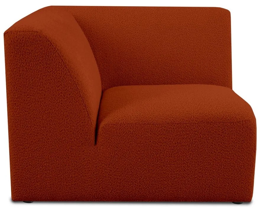 Ceglasty moduł sofy z materiału bouclé (strona zmienna) Roxy – Scandic