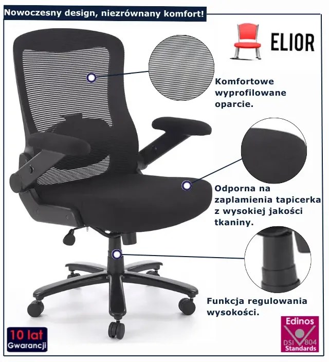 Fotel czarny obrotowy do biura D1-F77