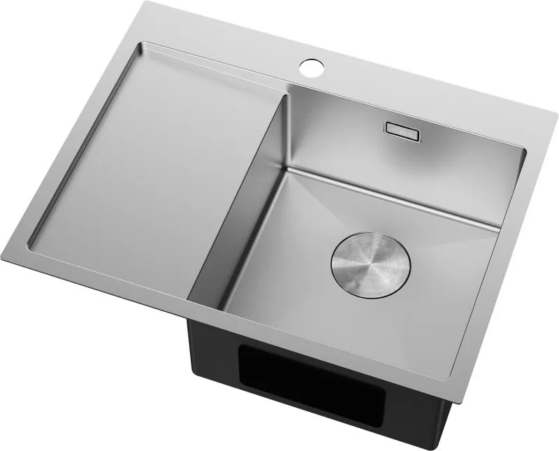 Mexen Exar zlewozmywak stalowy 1-komorowy z ociekaczem, prawy 620 x 480 mm, inox - 6432621005P-01