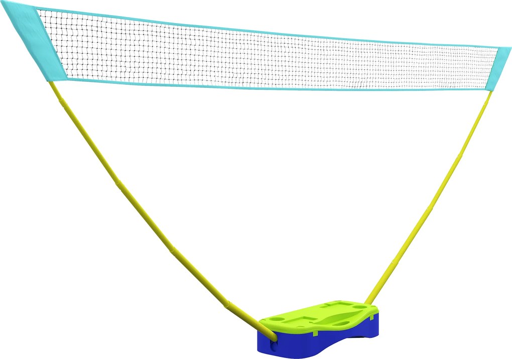 SPORTNOW Zestaw Siatka do Badmintona Zestaw Siatka do Siatkówki, 3-częściowy, 400 cm x 22,4 cm x 155 cm, Czarny + Niebieski + Zielony